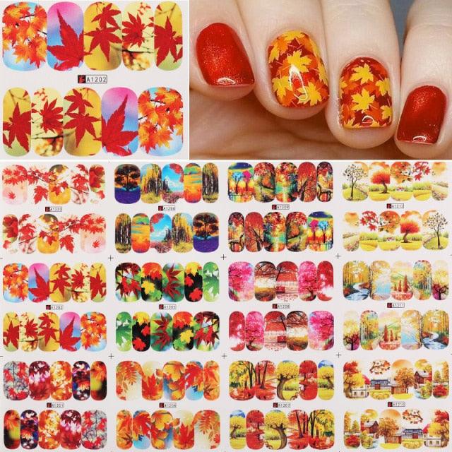 Geometrics Blue Flower Leaves Water Decals Stickers Special Floral Transfer Slider For Nails Decoration Nail Art Stickers Black White Flower Palm Leaf Nail Self-Adhesive Decals Nail Stickers Water Transfer Fresh Nail Decals for Nail Art Butterfly Palm