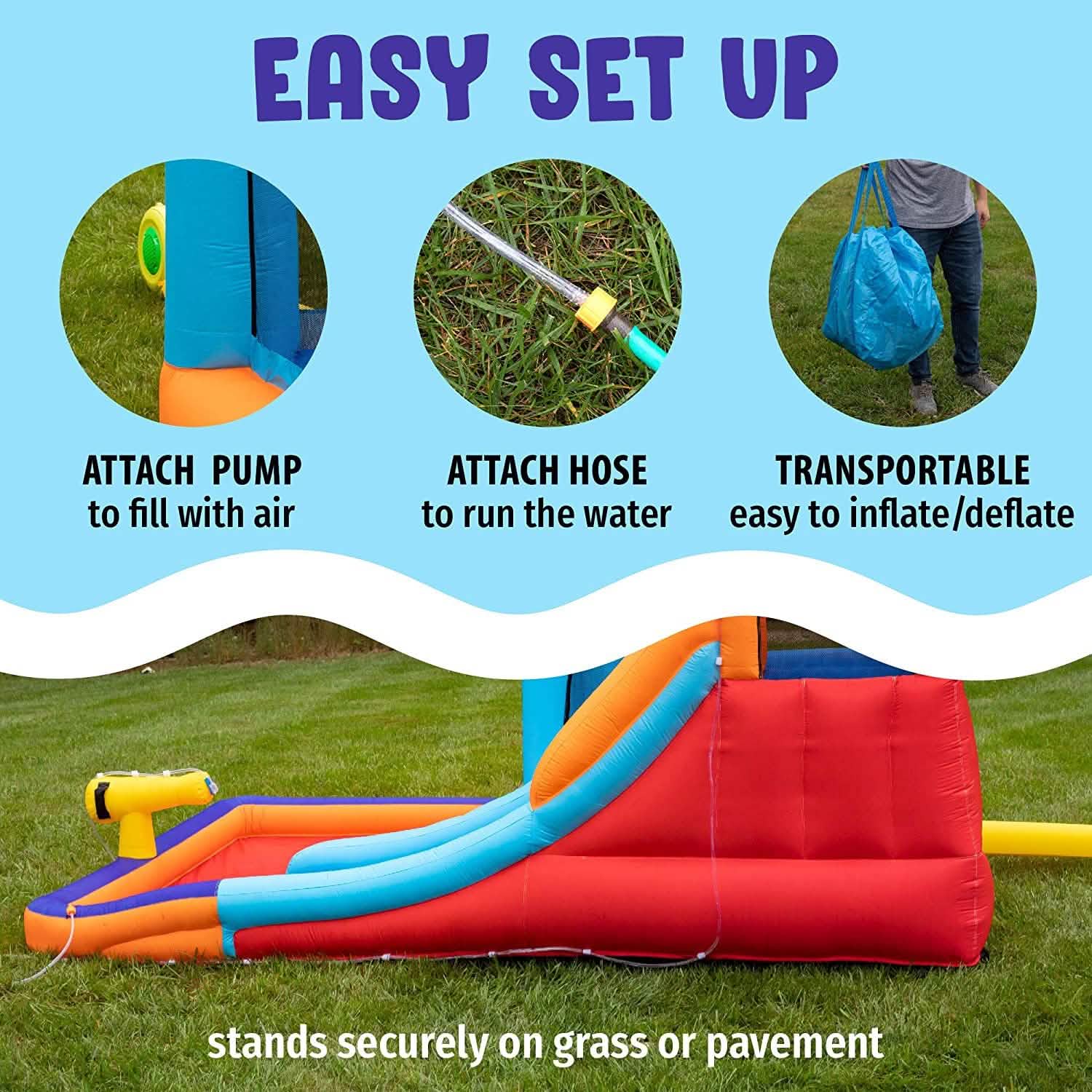 Giant Bounce House Water Slide with Pool Area