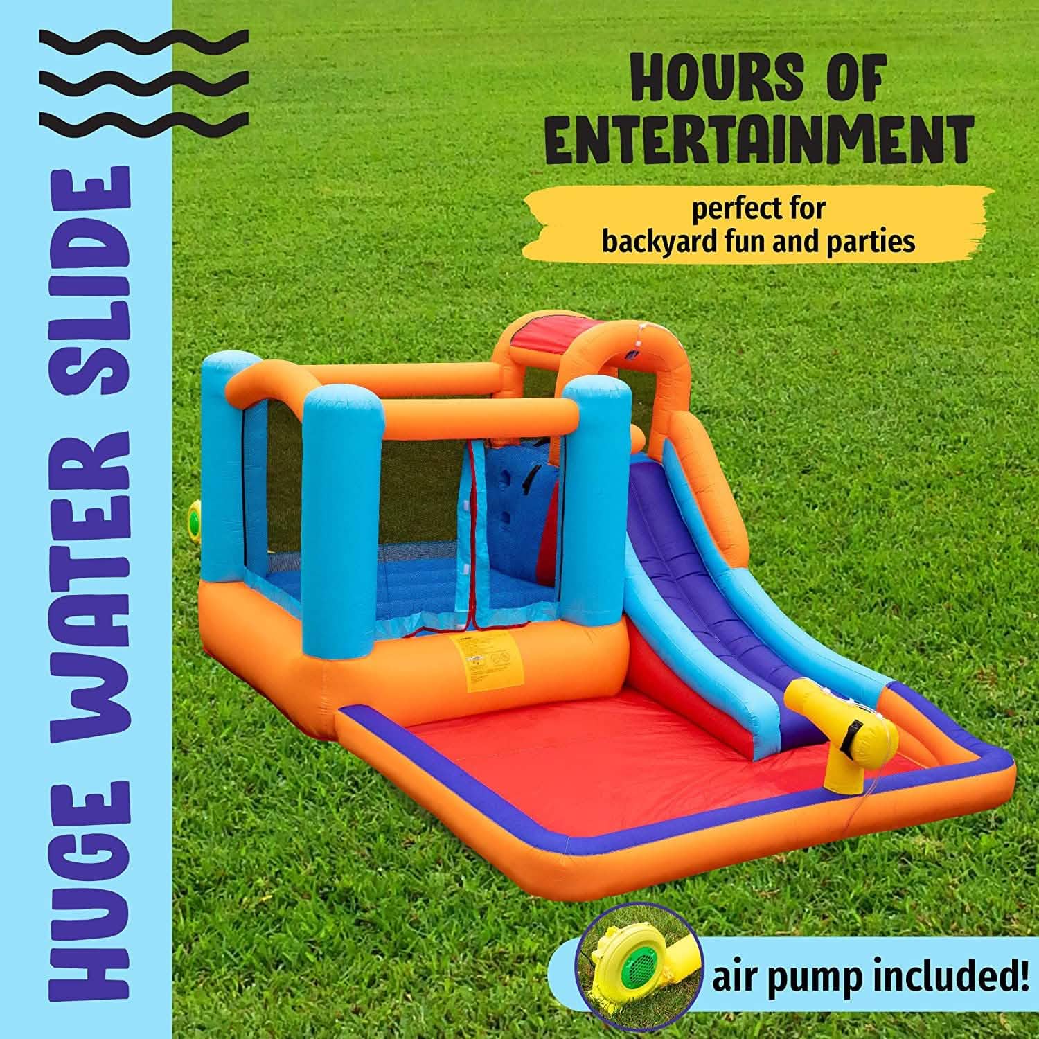 Giant Bounce House Water Slide with Pool Area