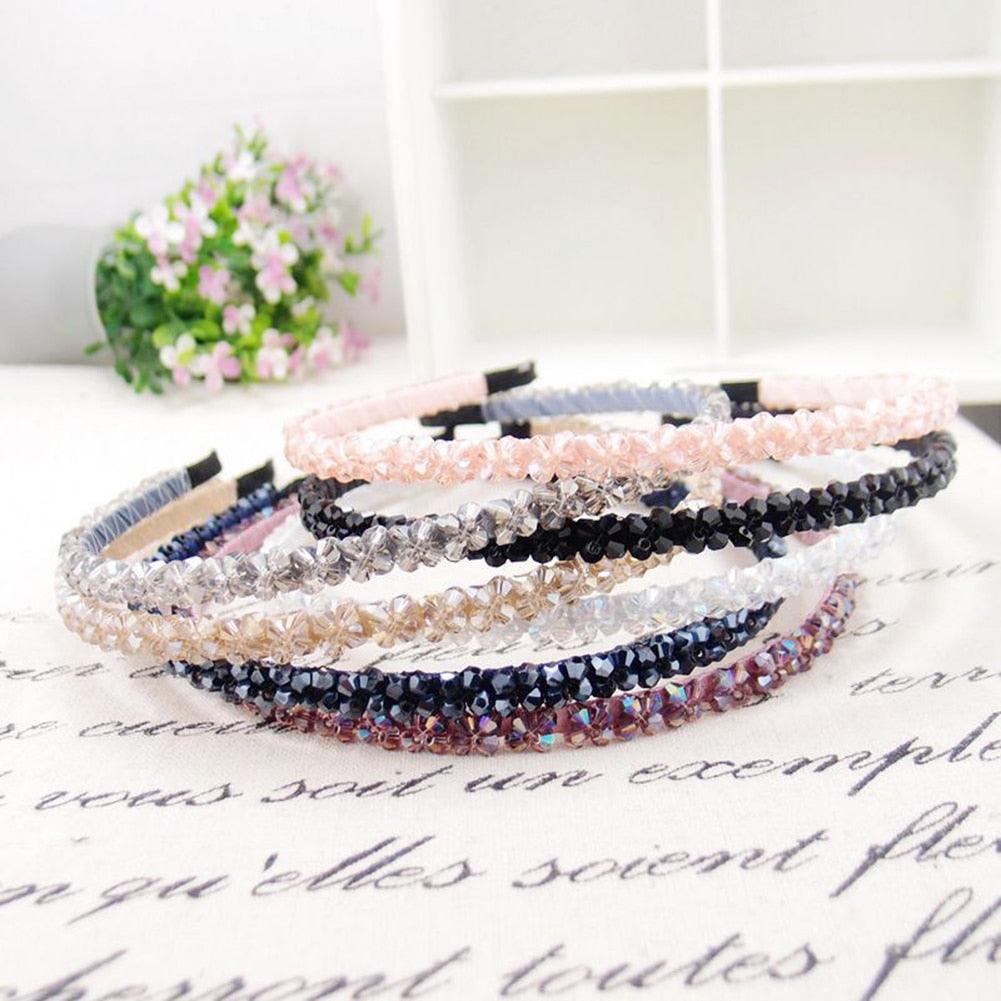 Girls Shiny Luxury Rhinestone Hair Band High Quality Diamond Pearls Hair Hoop Accessories for Women Crystal Headbands Ornaments