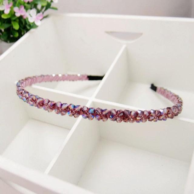 Girls Shiny Luxury Rhinestone Hair Band High Quality Diamond Pearls Hair Hoop Accessories for Women Crystal Headbands Ornaments