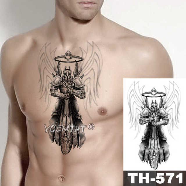 Gladiator Temporary Tattoo Sticker Flower Waterproof Big Modern Womens Mens Body Tattoo Luxury Design