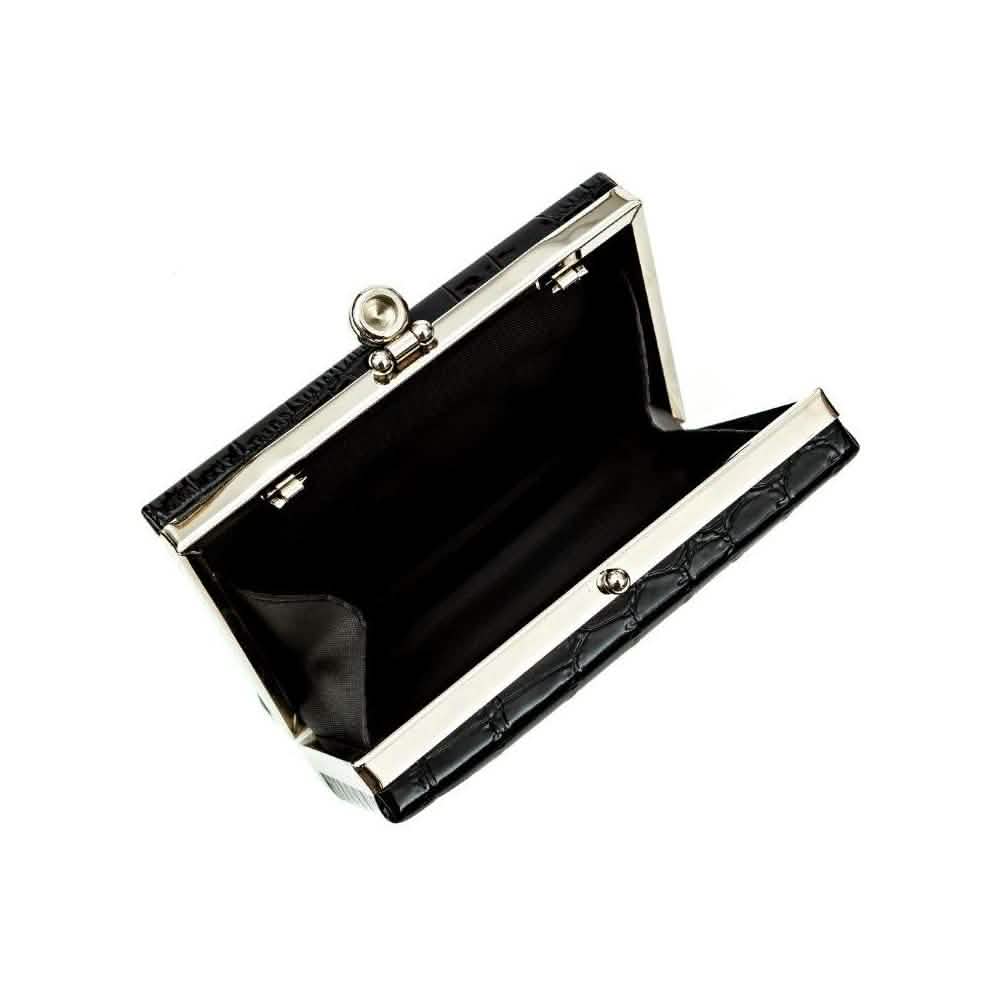 Glambag Shiny Exotic Croc Frame Clutch