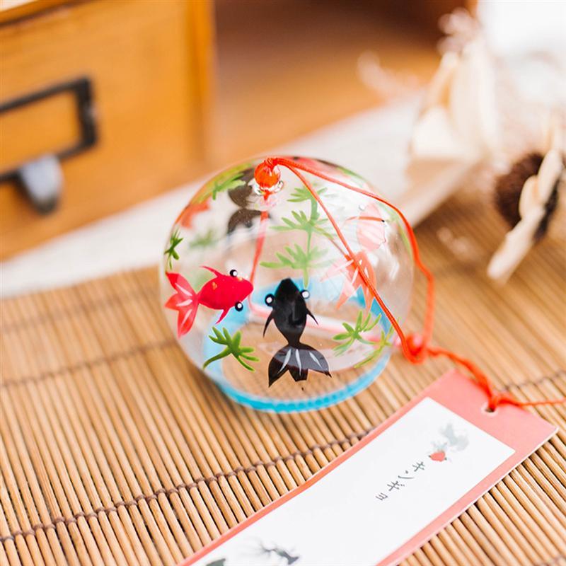 Glass Wind Chimes Japanese-Style Wind Chime Simple And Beautiful Label Pendnat Wind Bells Japanese Glass Wind Chime Handmade Pendants For Birthday Gift and Home Decors