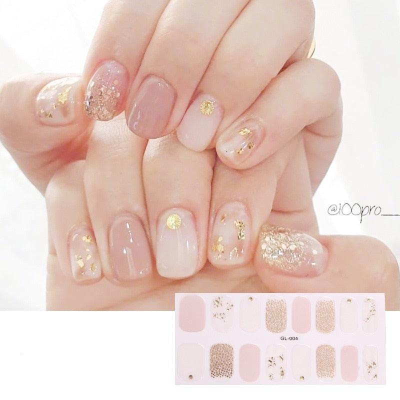 Glitter Series Shiny Manicure Decoration Designed Nail Art Stickers Nail Decoration Nail Wraps Shiny Tattoos Kids Nails Art Decoration Nail Strips Shiny French Tip Guides Stickers French Nail Stickers Form Fringe Guides