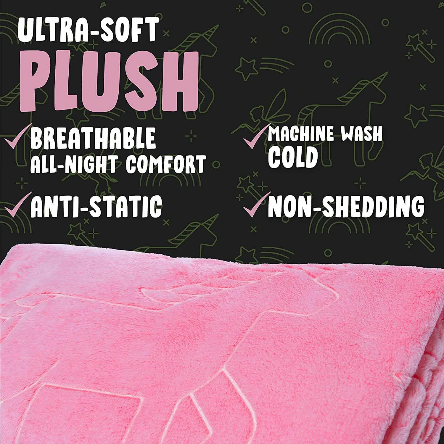 Glo-Fun Glow in the Dark Unicorn Blanket and Pillow Bag