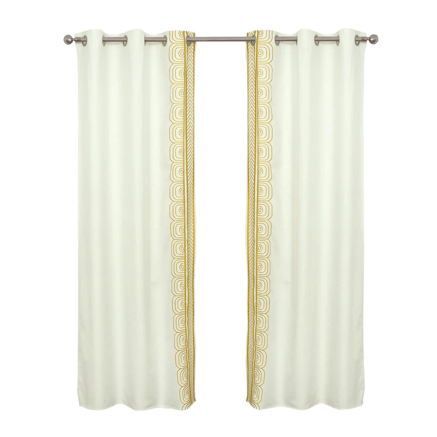 Global Embroidered Window Panel Pair