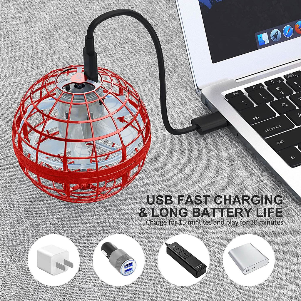 Flying Orb Ball Rechargeable Boomerang Spinner UFO Drone Toy