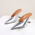 Glossy patent leather cross-border women's shoes with high heels and sloping heels slippers