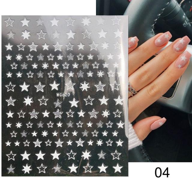Gold Christmas Snowflake 3D Nail Stickers Sparkly Iridescent Silver Xmas Tree Elk Deer Transfer Sliders Winter Nails Accessories Design Decor Tip Transfer Nail Decals Sticker For Pretty Girl Self-Adhesive Nail Decals Designer Nail Stickers