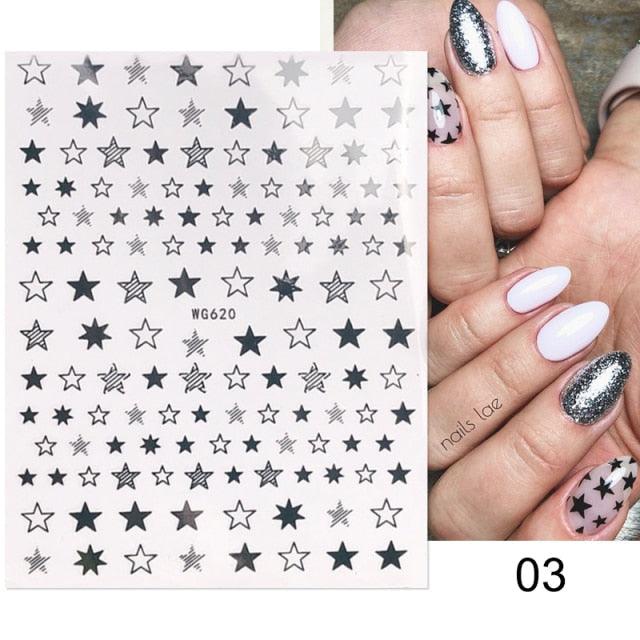 Gold Christmas Snowflake 3D Nail Stickers Sparkly Iridescent Silver Xmas Tree Elk Deer Transfer Sliders Winter Nails Accessories Design Decor Tip Transfer Nail Decals Sticker For Pretty Girl Self-Adhesive Nail Decals Designer Nail Stickers