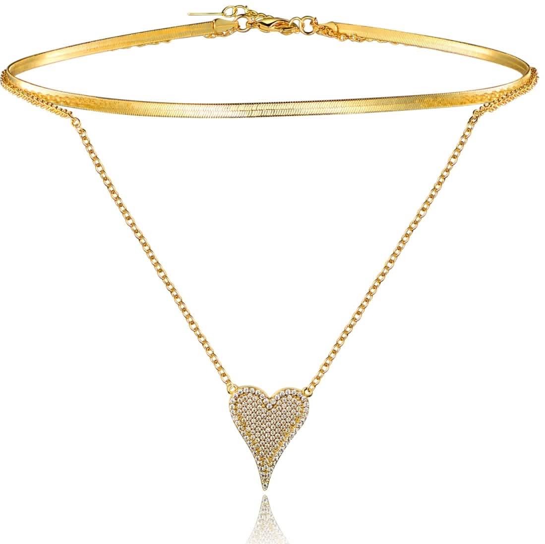 Gold Heart Pendant Necklace