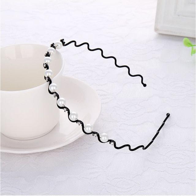 Gold Metal Hairbands For Women Hair Accessories Designer Band Hoops Wedding Pearl Headband Metal Bridal Headwear Bands