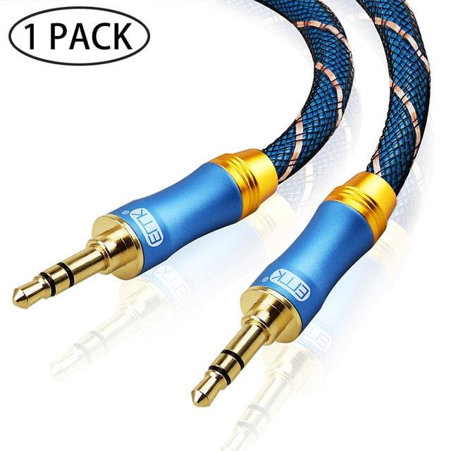 Gold Plated 3.5mm Audio Aux Cable For  Car Headphone Speaker Mobile Phone