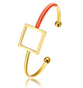 Gold Plated Cadmium Orange Thread Square Bangle