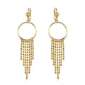Gold Plated Chain Drop Hoop Earrings - Assorted Styles