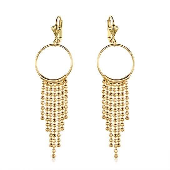 Gold Plated Chain Drop Hoop Earrings - Assorted Styles