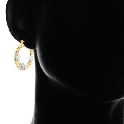 Gold Plated Elephant Stamp Hoop Earrings