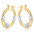 Gold Plated Elephant Stamp Hoop Earrings