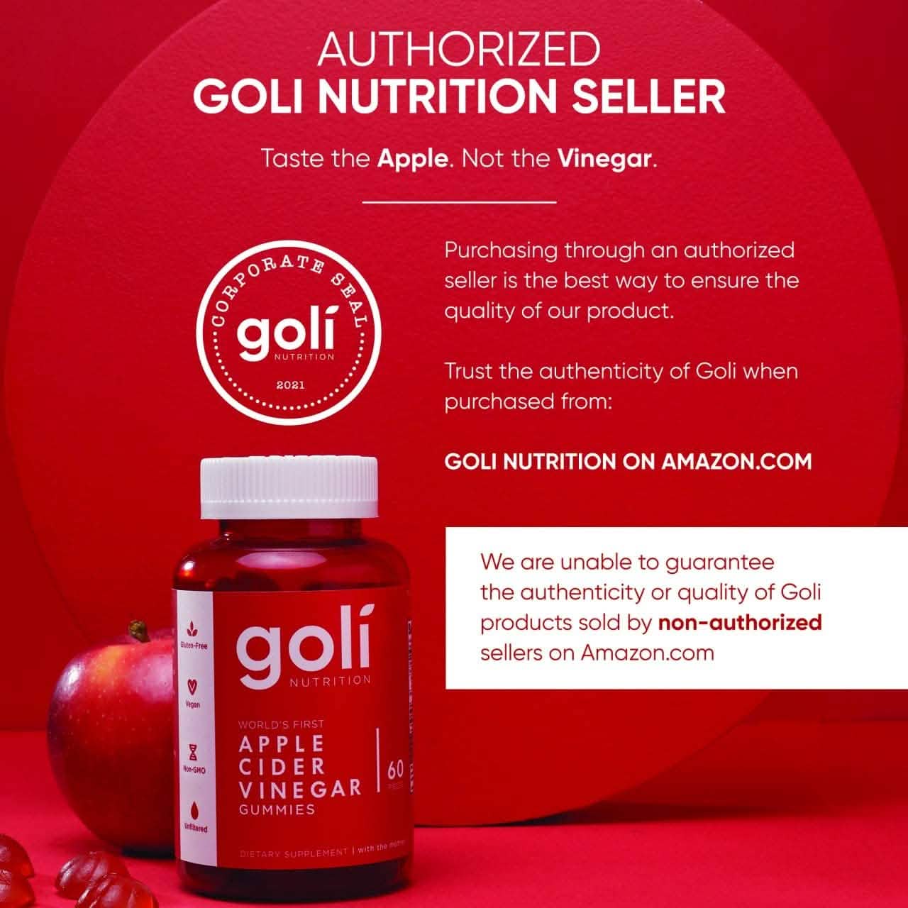 Goli Apple Cider Vinegar Gummy Vitamins by Goli Nutrition