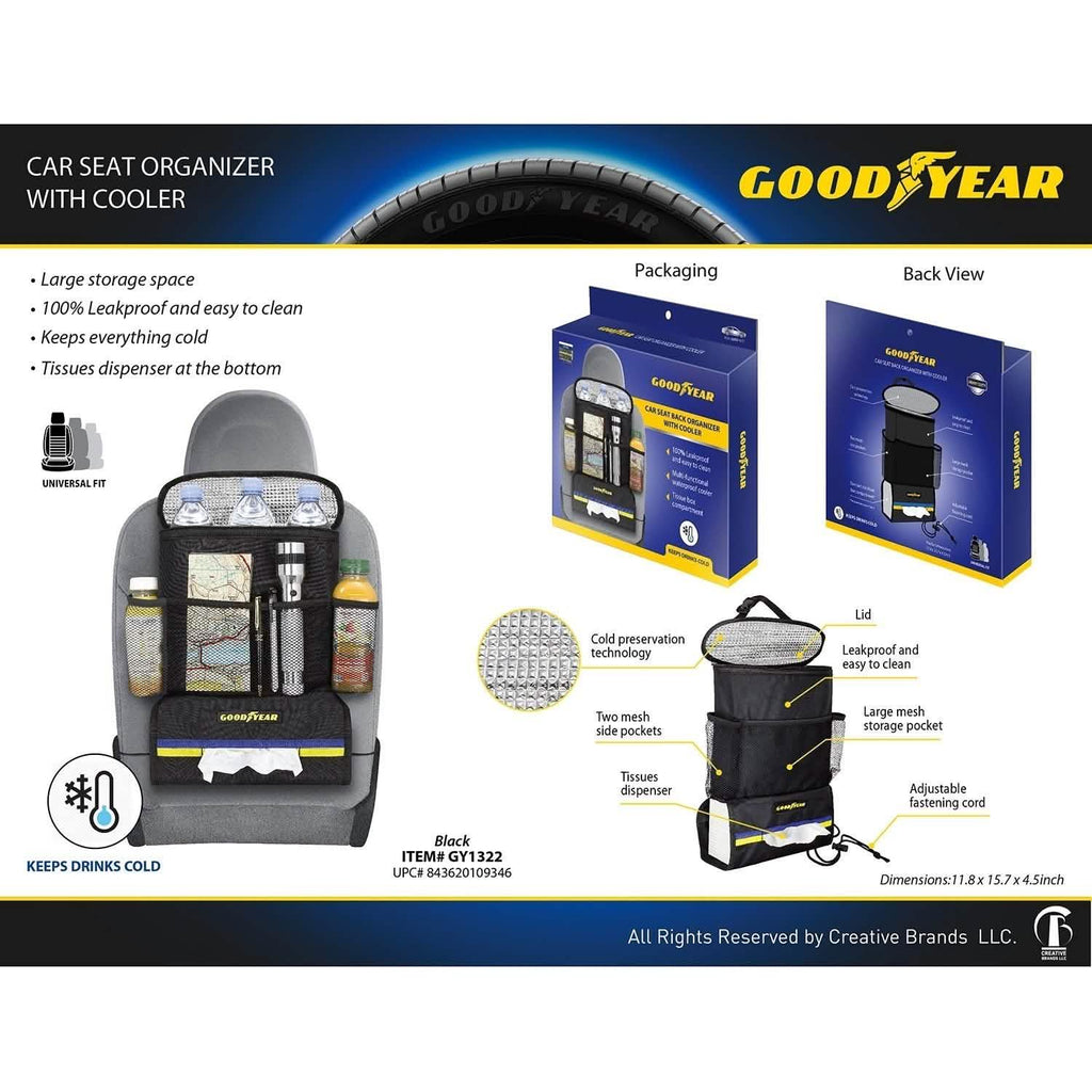 Goodyear Car Seat Organizer with Cooler