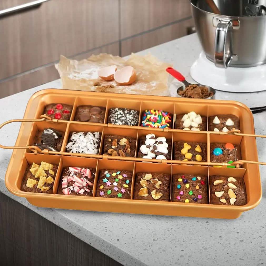 Gotham Steel Nonstick Baking Pan with Built-In Slicer