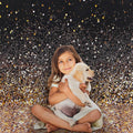 Gradual Glitter Black Gold Bokeh Spots Photography Background