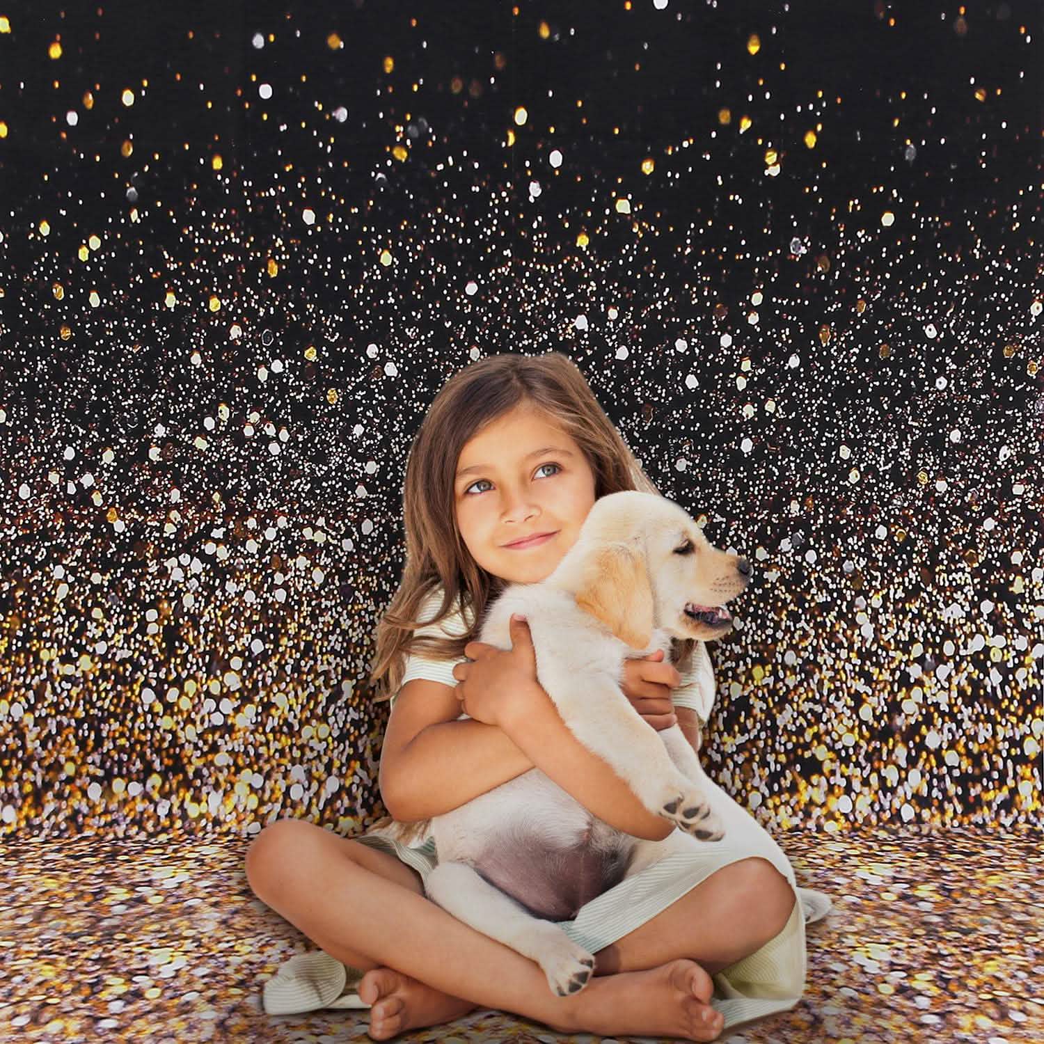 Gradual Glitter Black Gold Bokeh Spots Photography Background