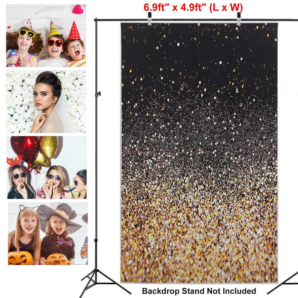 Gradual Glitter Black Gold Bokeh Spots Photography Background