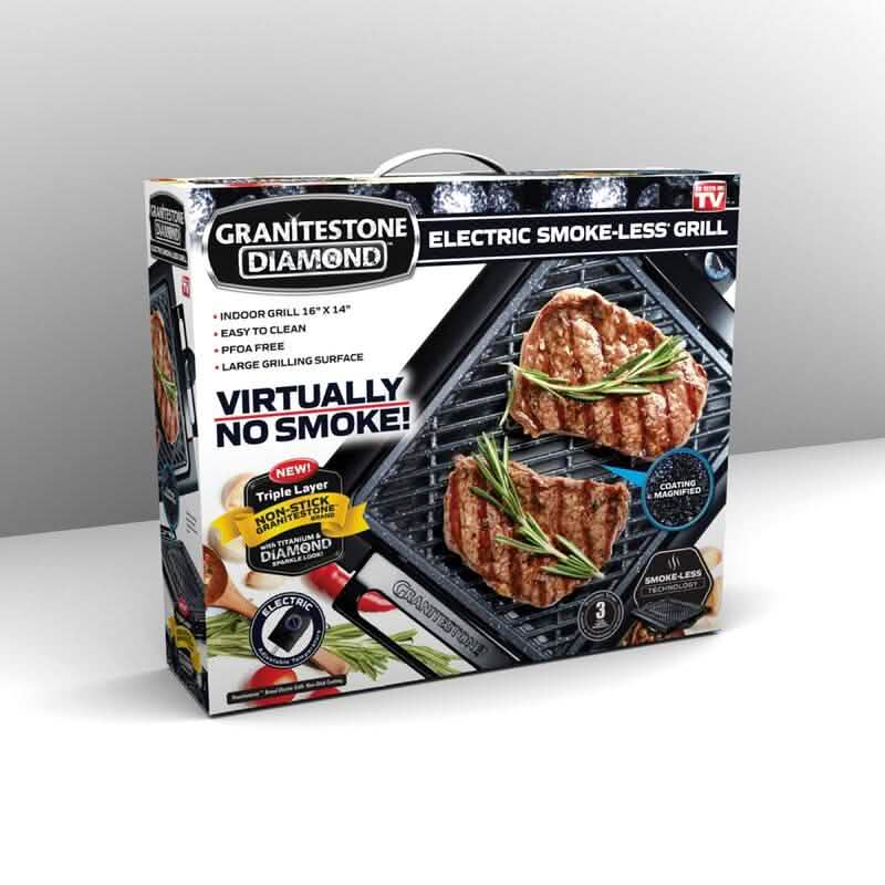 GraniteStone Diamond Non-Stick Aluminum Smokeless Indoor Electric Grill