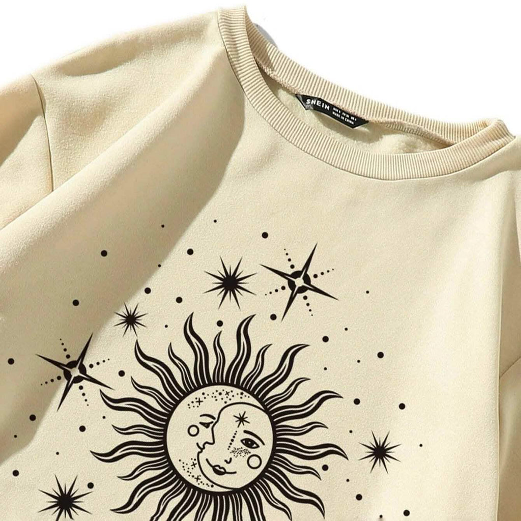 Graphic Print Thermal Sweatshirt