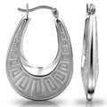 Greek Key Design Oval Hoop Earrings By Paolo Fortelini