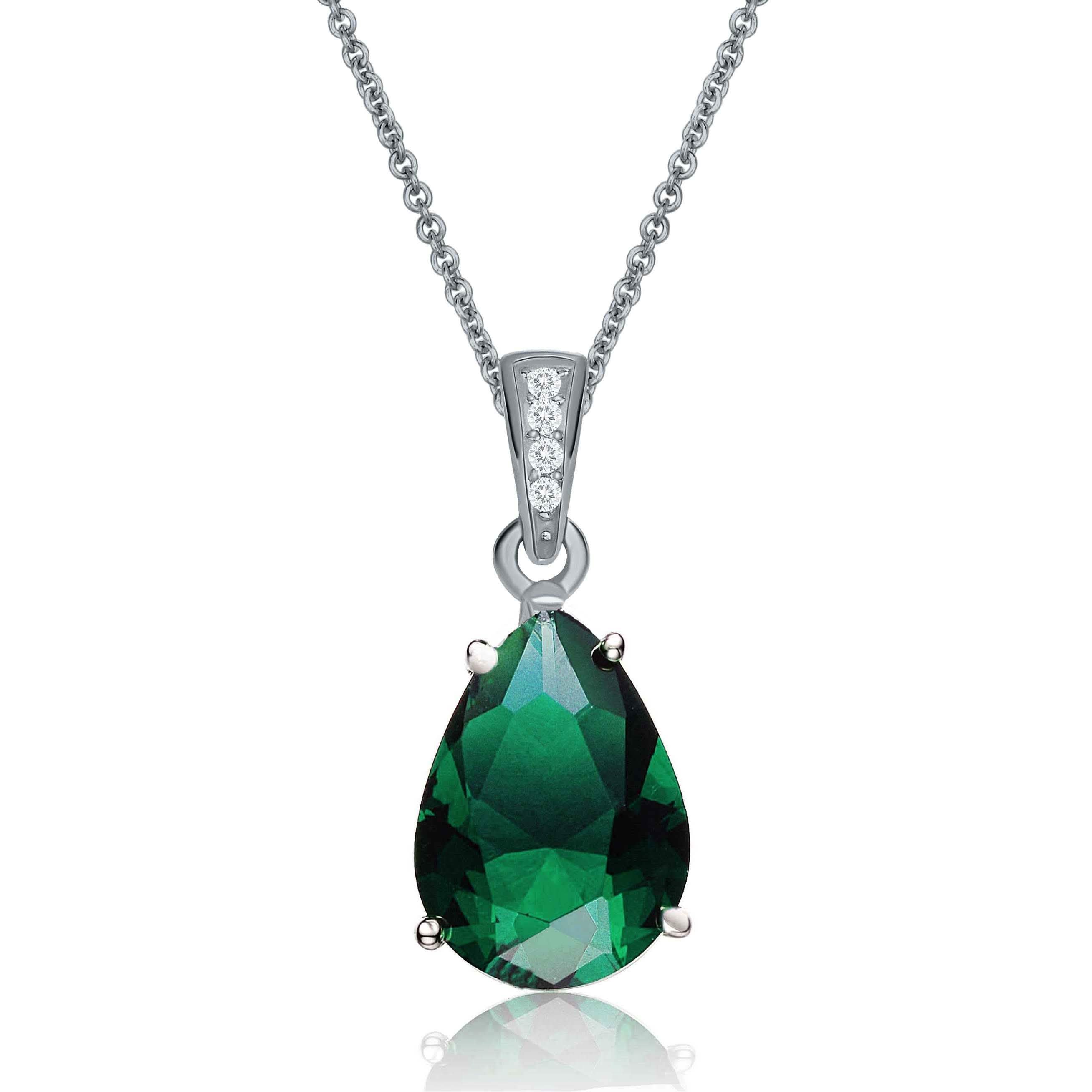 Green Pear Drop Necklace