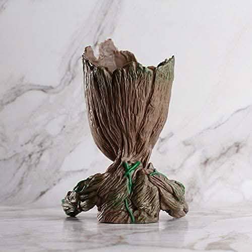 Groot Pen Pot Tree Man Pens Holder or Flower Pot with Drainage Hole