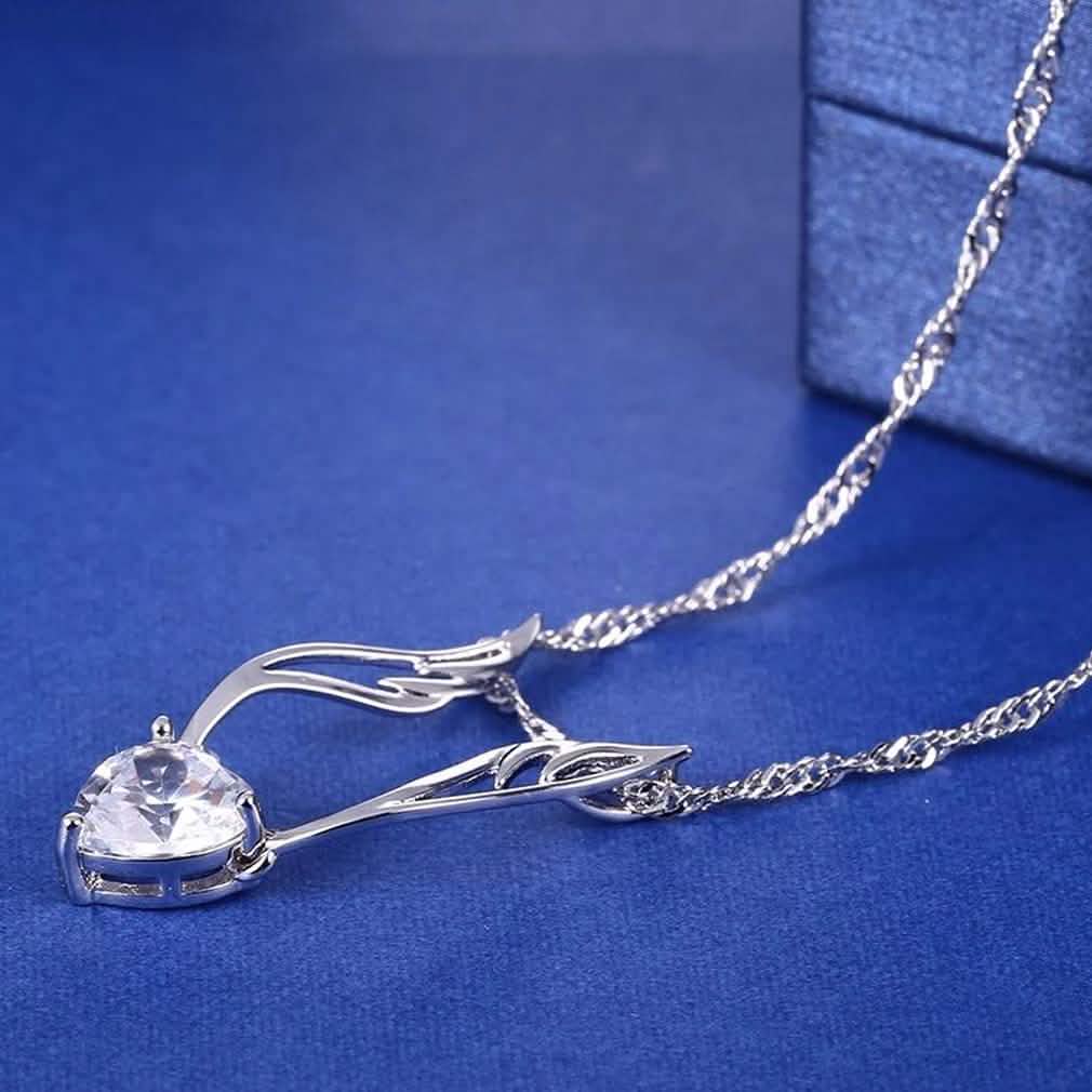 Guardian Angel Wing Necklace Made with Swarovski Crystal