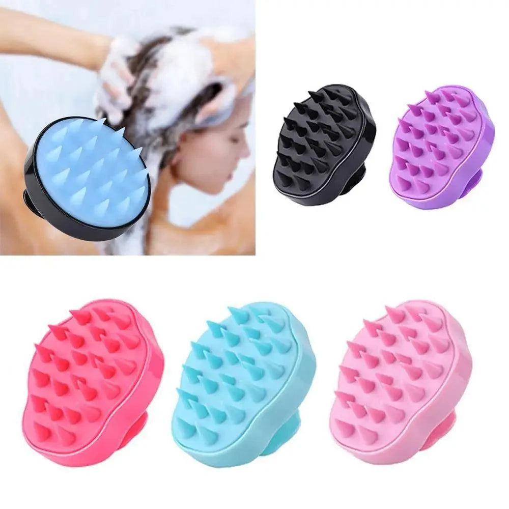 Hair Shampoo Brush - Head Scalp Massager Soft Silicone Brush Scalp Care Brush For Bathroom and Bath