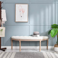 Half Moon French Vintage Bench with Padded Seat & Rubberwood Legs