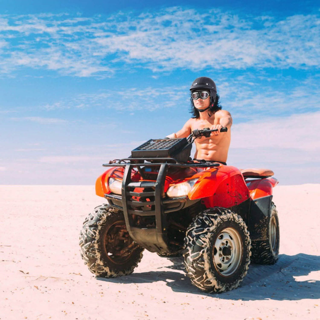 Half Motorcycle Helmet with Pilot Goggles