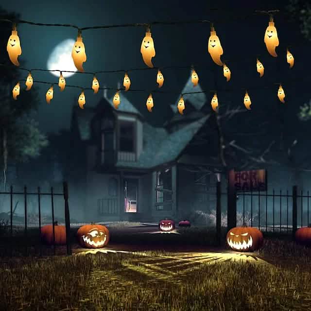 Halloween Cute Ghost LED String Lights Upholstery Lights