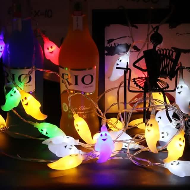 Halloween Cute Ghost LED String Lights Upholstery Lights