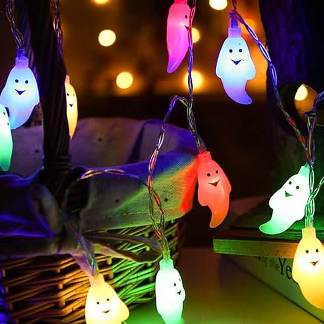 Halloween Cute Ghost LED String Lights Upholstery Lights
