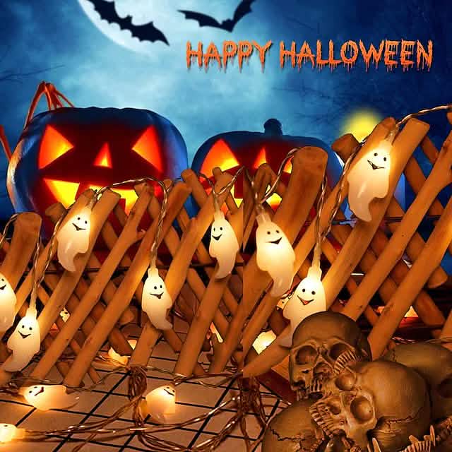 Halloween Cute Ghost LED String Lights Upholstery Lights