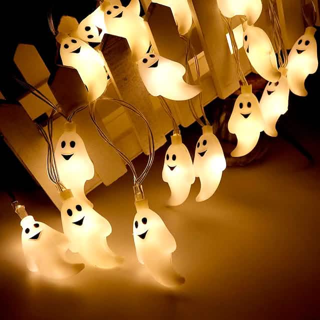 Halloween Cute Ghost LED String Lights Upholstery Lights