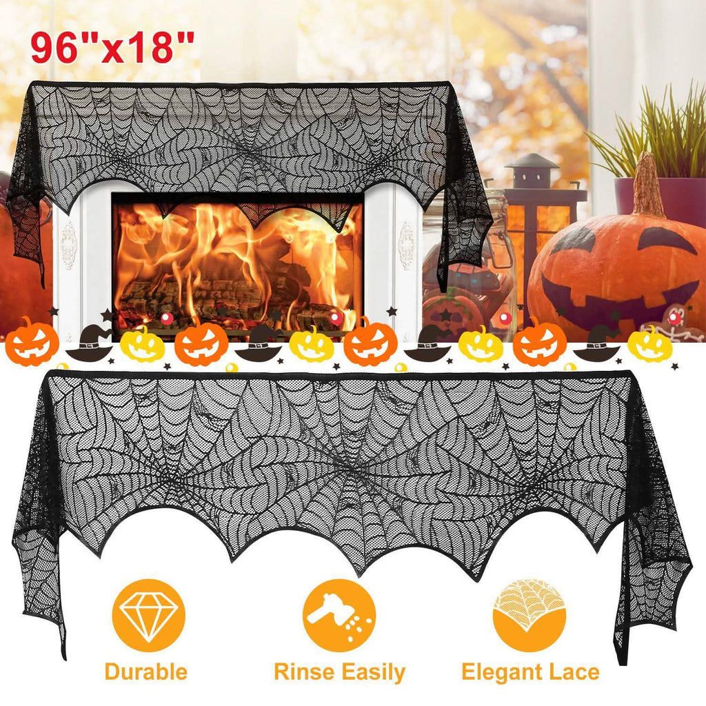 Halloween Decoration Black Lace Spiderweb