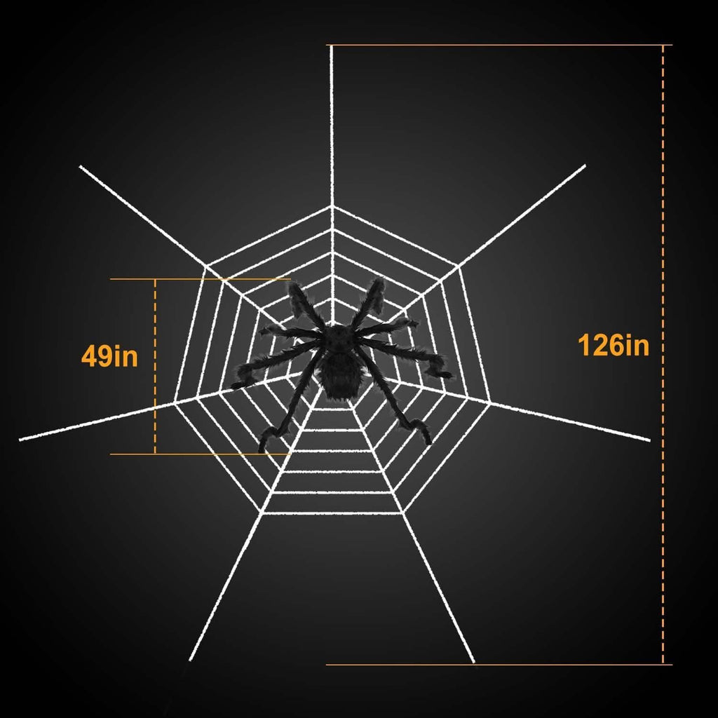 Halloween Decorations Spider 49" with 126" Tarantula Mega Spider Web