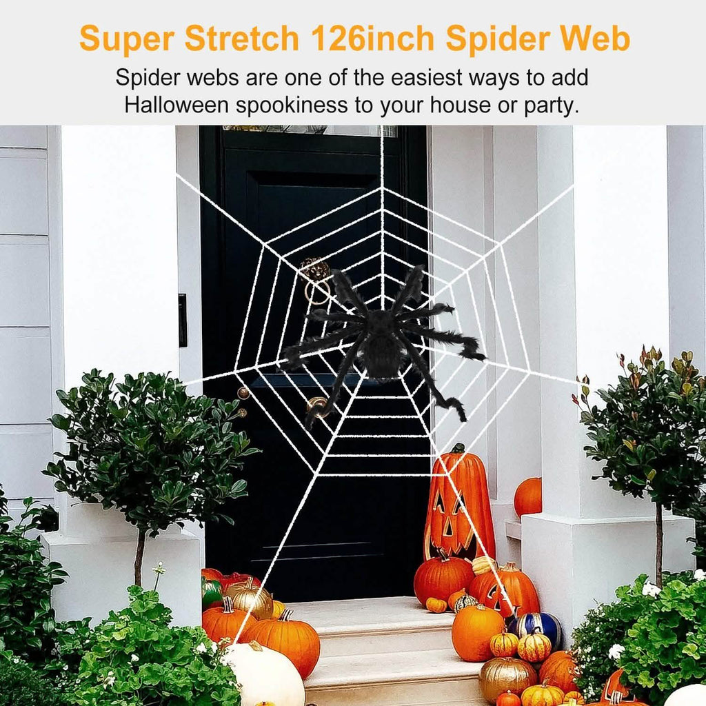 Halloween Decorations Spider 49" with 126" Tarantula Mega Spider Web