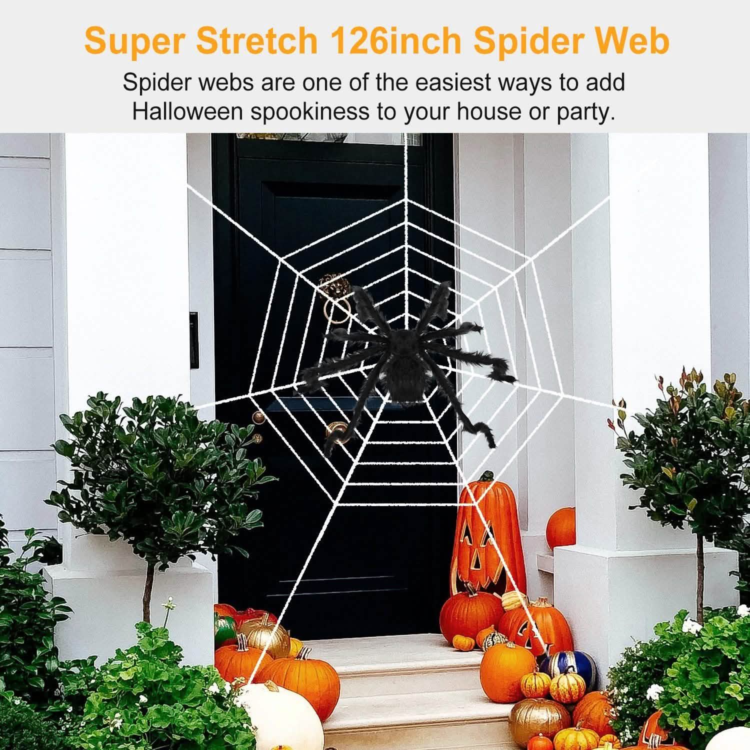 Halloween Decorations Spider 49" with 126" Tarantula Mega Spider Web