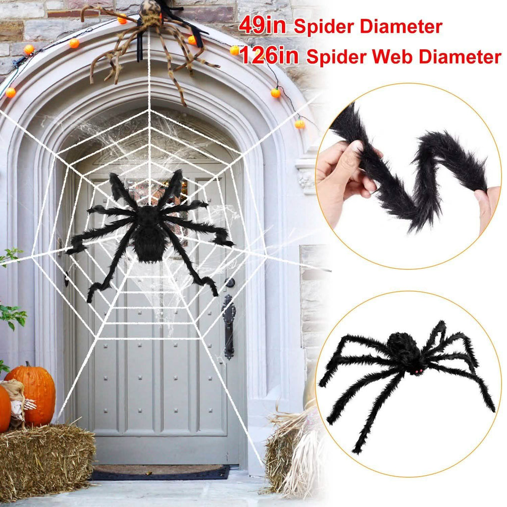 Halloween Decorations Spider 49" with 126" Tarantula Mega Spider Web