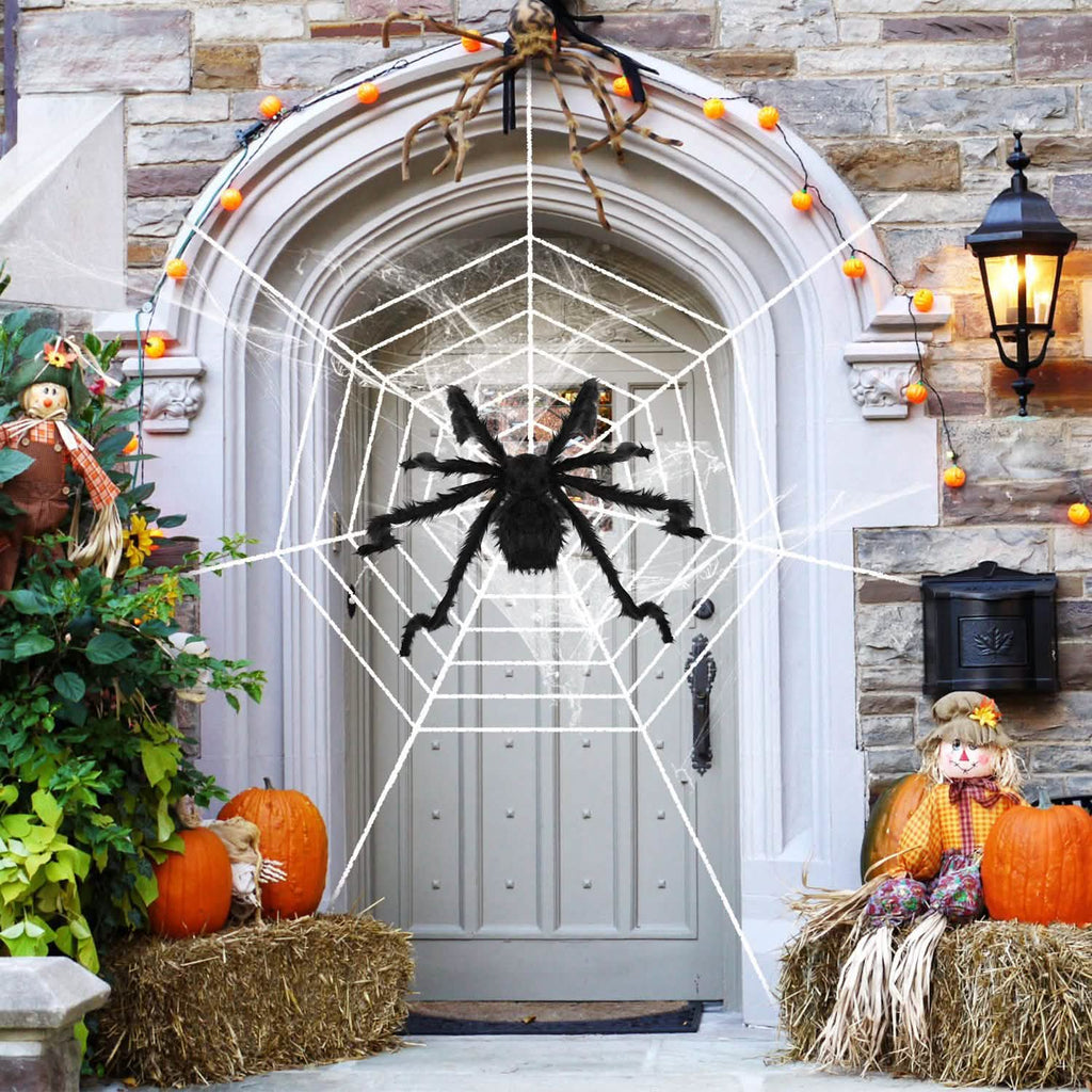 Halloween Decorations Spider 49" with 126" Tarantula Mega Spider Web