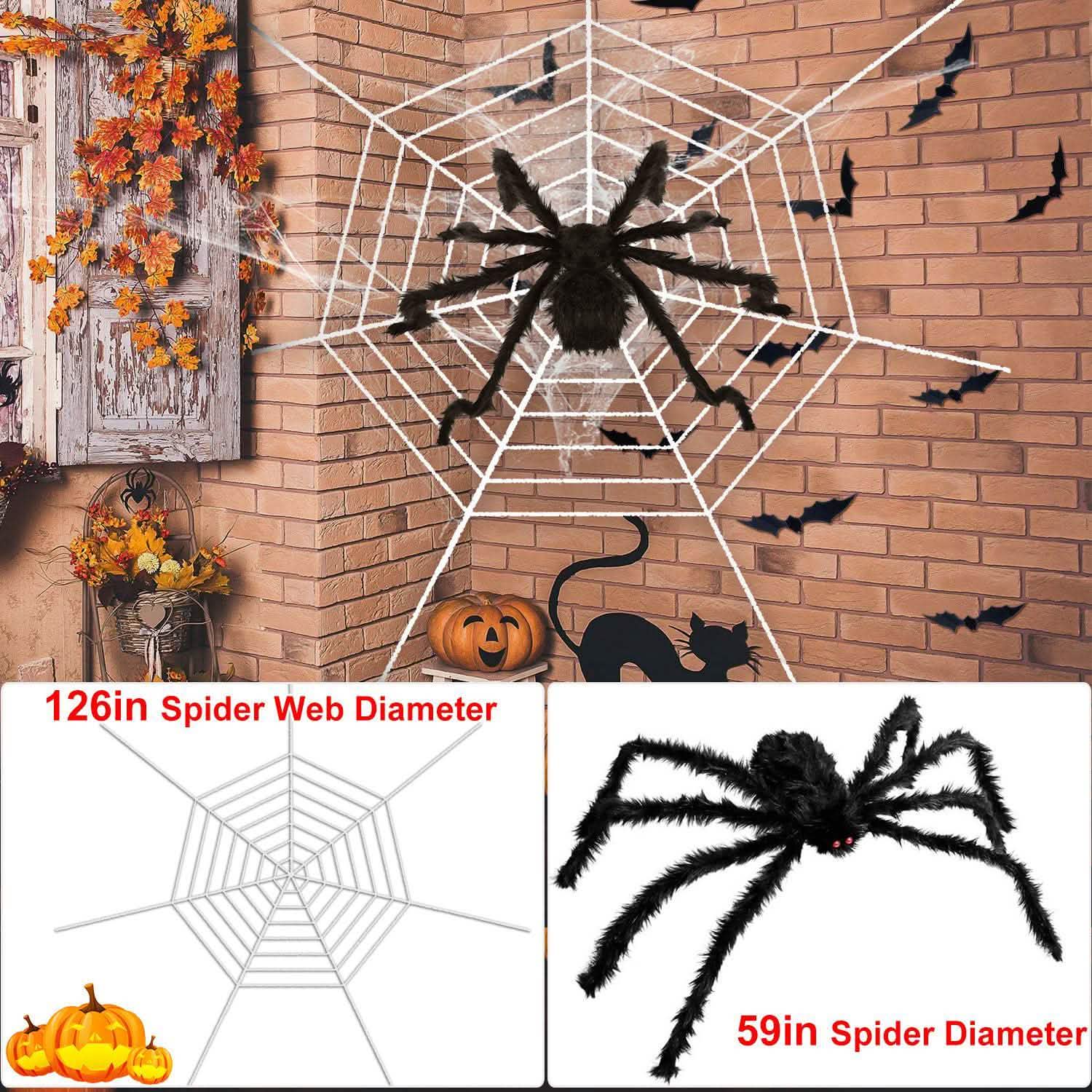 Halloween Decorations Spider Outdoor Stretch Cobweb